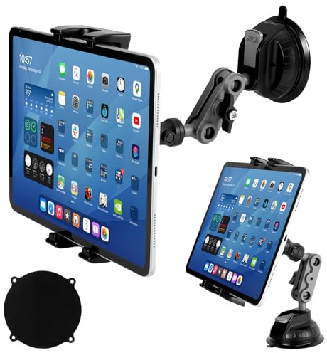 Yoodriy Support Tablette Voiture à Ventouse Universel, Réglable à 360° Robuste pour Pare Brise, Mural Tablette Compatible avec iPad Pro, Samsung Galaxy et Tablettes & Téléphones 4,7–12,9