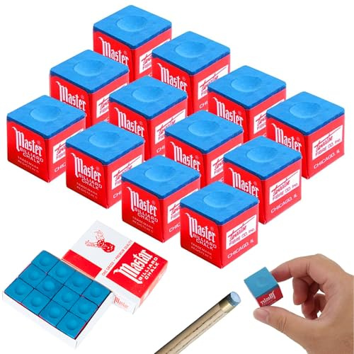 LINISITING 12 Stück Billardkreide, Premium Billard Kreide Set Blau, griffverbessernde und langlebige Queue Haftkreide, ideales Billard Zubehör für Profi und Heimspieler