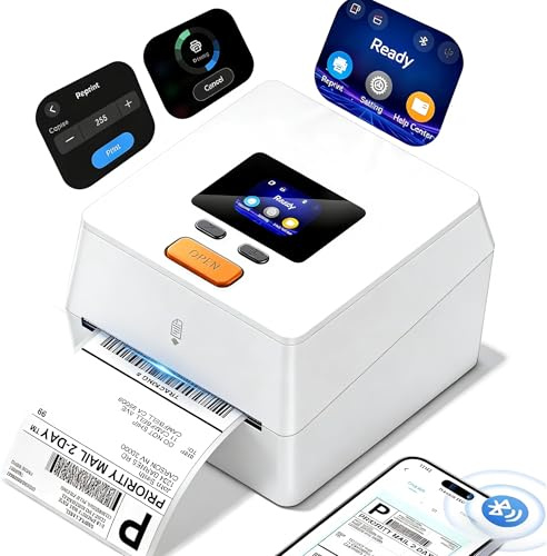 Phomemo Thermal Label Printer with Touchable Screen & Built-in Label Bin