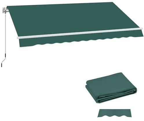 Outsunny Techo de Repuesto para Toldo 282x250 cm, Lona para Toldo con Protección UV 50+, Impermeable, Tela Poliéster 280g/㎡, Tela de Repuesto para Patio, Terraza, Jardín, Balcón, Verde