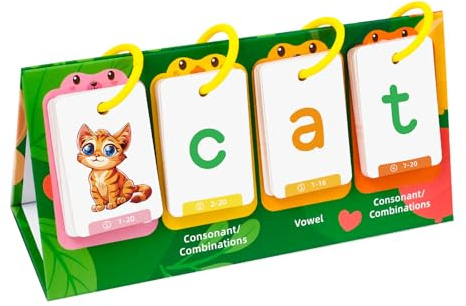 Phonics Flipcharts, 80 carte educative per la costruzione del vocabolario, carta primaverile per bambini in età prescolare, strumento didattico in inglese