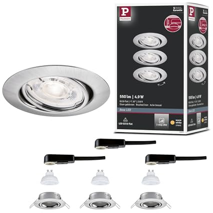 Paulmann LED Einbauleuchte Base GU10 Flat schwenkbar 3x4,9W 3x550lm 230V dimmbar 2700K Eisen gebürstet 94953