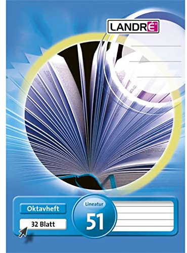 LANDRÉ 100050477 LANDR Vokabelheft DIN A5, 2-spaltig, 80 g/qm, 32 Blatt