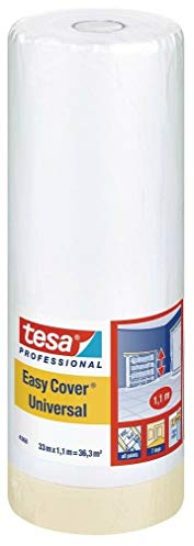 Tesa 04368-00008-01 Easy Cover 4368 Premium Malerkrepp mit Abdeckfolie 33 m:1100 mm