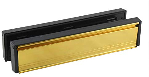 12 300mm Gold Brassed UPVC Timber Sleeve Telescopic Letter Plate Box Brush Draught Excluder