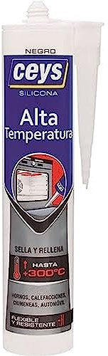 Ceys - silicona alta temperatura - Flexible y resistente - Negra - 280 ML