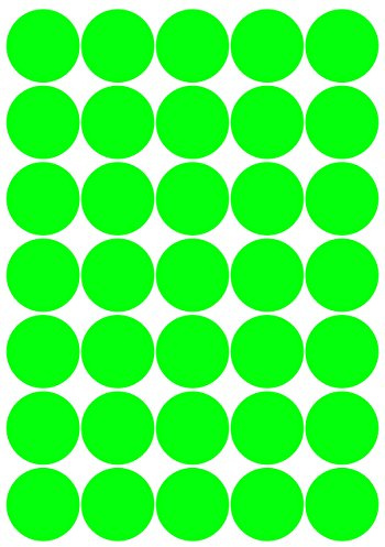 70 Klebepunkte, 40 mm, Neon grün, aus PVC Folie, Markierungspunkte, Punkt, Vinyl, leuchtend, rund, selbstklebend