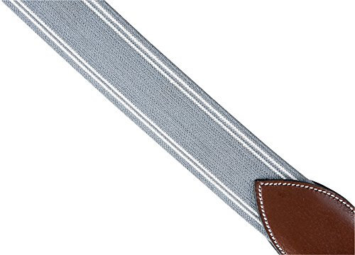 ERIC THOMAS Pro Gummiband für Vorderzeug, havana, graues Gummiband weiß gestreift, Warmblut