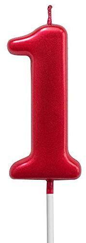 Red Birthday, 1 Candle 1st One Year Cake Bady Roman Numberal Cool Number Candle No 10 11 12 13 14 15 16 17 18 19