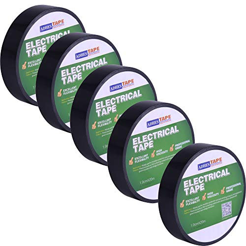 ADHES Schwarz Isolierbänder Elektriker Klebeband Iso tape 19 mm x 20 m,5 Rollen