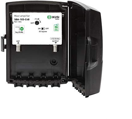Amplificador Mástil 34dB UHF LTE 5G Ikusi SBA-103-C48
