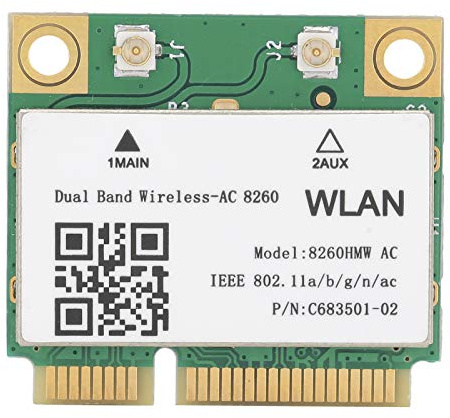 Carte réseau sans Fil, Carte Wi-FI Mini PCI-E 802.11AC bibande Gigabit 2,4 G / 5 GHz, Bluetooth 4.1, Prise en Charge de la Vitesse maximale 867 Mbps