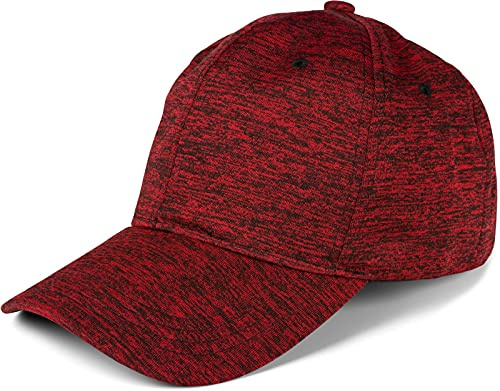 styleBREAKER Unisex Baseball Cap mit melierter Oberfläche, 6-Panel Basecap, Klettverschluss verstellbar 04023083, Farbe:Bordeaux-Rot meliert