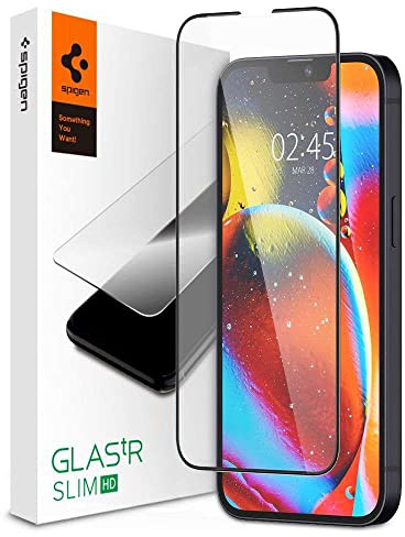 Spigen Glass Screen Protector Full Covering Glas.tR Slim Full Cover Designed for Apple iPhone 13 (2021) / iPhone 13 Pro (2021) - Clear [1 Pack]