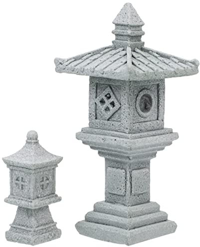 Angoily 2st Mikro-landschaftsverzierung Zen-Garten-pagode Asiatische Dekorpagode. Pagodenstatue Klein Chinesische Statue Gartenpagode Viel Glück Ornament. Figur Schreibtisch Stein Miniatur