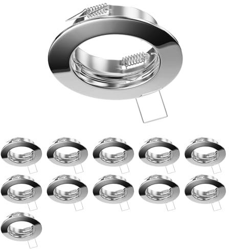 ledscom.de 12x Deckeneinbaurahmen FERE, rund, chrom glänzend