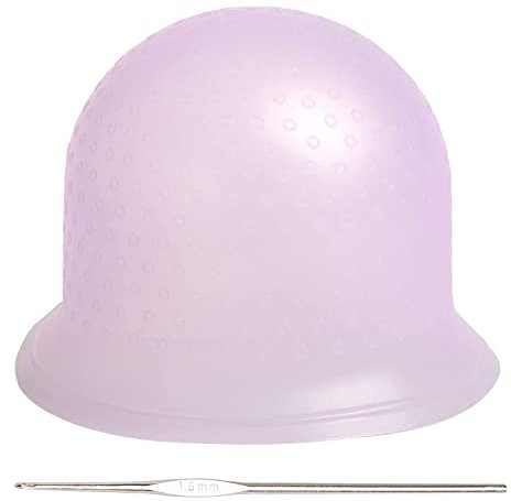 NAUZE 1 PCS Silicone Highlight Cap Frosting Coloring Hat Professional Reusable Highlighting Caps for Dyeing Hair Hairdressing (Pink)