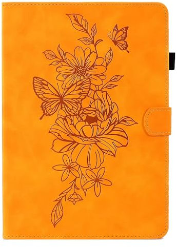 MOKASE Etui pour Kindle Paperwhite 6.8 11e Génération 2021, Housse en Cuir Suédé, Automatique Réveil/Sommeil avec Porte Stylo pour Kindle Paperwhite & Signature Edition & Kids E-Reader 2021, Yellow