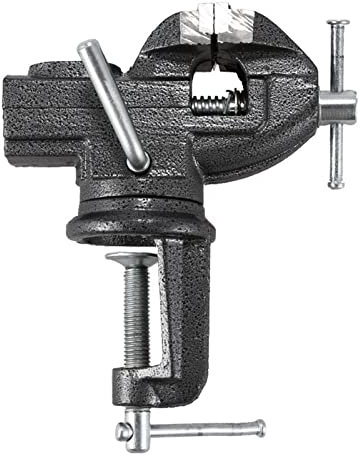 Mini taladro portátil, tornillo de banco de trabajo, tornillo de banco de acero de alto carbono pesado de 50 mm, tornillo de banco universal de 360 grados, tornillo de banco, reparación de carpinte