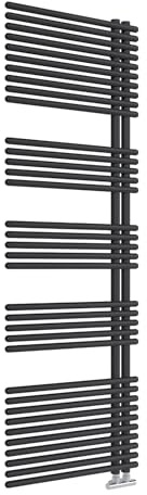 Sanotechnik Designheizkörper Wien, Mattschwarz, 170,8 x 60 cm BadHeizkörper Handtuchtrockner Bad-Heizkörper Handtuchheizkörper Handtuchwärmer
