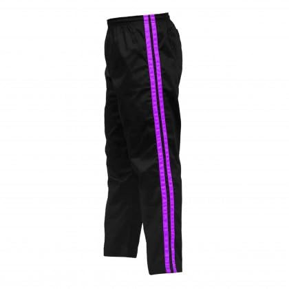 UFG - Martial Arts Striped Karate Pants Cotton & Polyester Blended - Kids Adults Unisex (purple, 4)