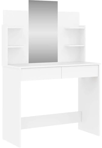 vidaXL Schminktisch mit Spiegel Weiß 96x39x142 cm