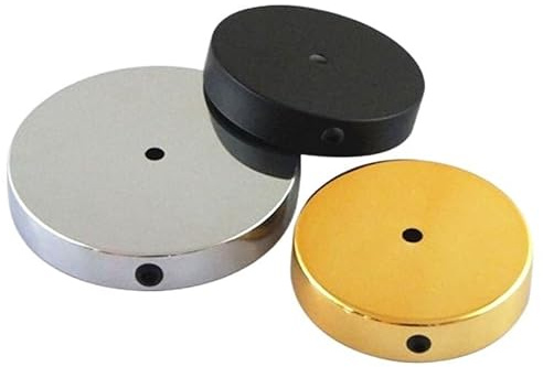 MeGLob Base de Metal for lámpara de pie de Mesa, 120mm ~ 300mm, con Orificio Central de 10mm y Borde Plegable hacia adentro de 5mm for Uso en lámpara de Mesa/lámpara de pie (Color : Chrome, Size : 2