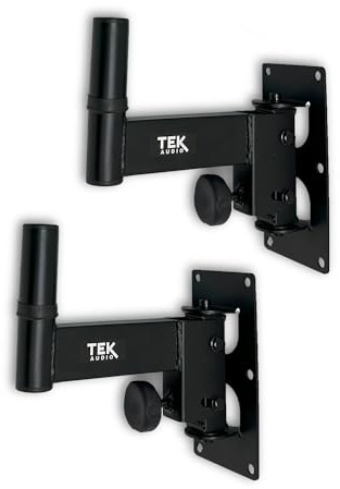 TEK audio PA Speaker Brackets, Universal Wall Mounts for DJ and PA Speakers 225mm (Short Brackets)