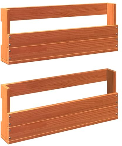 vidaXL Wand-Schuhregale 2 Stk. Wachsbraun 59x8,5x23,5 cm Massivholz