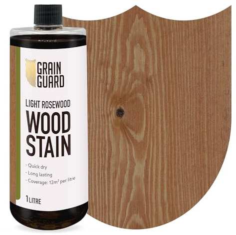 GRAIN GUARD Teinture pour bois | Palissandre Clair | 1 litre | À base d'eau et à faible odeur | Écologique et non toxique | Teinture pour bois d'intérieur | Application facile | Séchage rapide