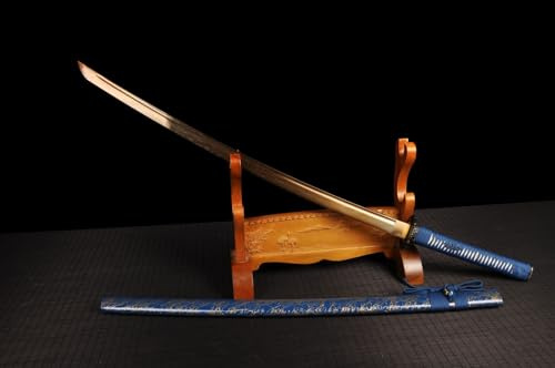 TEERMA 40 Zoll China Handmade Handschmieden Katana Schwert aus Hohem Mangan Stahl scharfes und echtes Katana China Schwert DS019