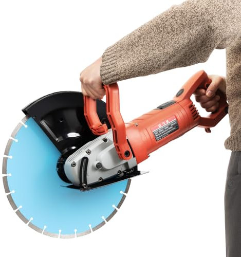 Sega elettrica per calcestruzzo con lama diamantata da 35 cm, 3800 giri/min, 3000 W, sega per calcestruzzo bagnato/secco, taglio senza polvere, 65 x 37 cm