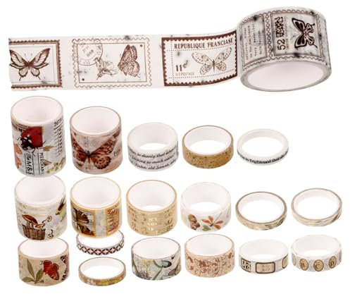 PHENOFICE 20rollen Vintage Washi Tape Dekorativ Bastelband Masking Tape Handwerk Band Scrapbooking Papierband Geschenkpapier