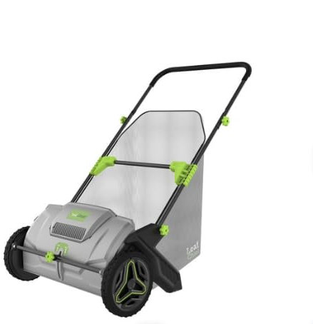 Garden Force Leaf Chief - Grass & Leaf Sweeping Collector - 100L Removable Collection Bag & Wall Hanging Bracket - Wide 21 Inch Capacity - Adjustable Rotating Brush - Includes Bonus Wall Bracket