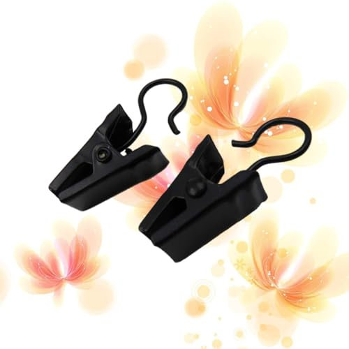 Cabilock 120 Stücke Gardinen Clips Haken Eisen Metall Kleiderbügel Links Einfach Installieren Nicht-Design Schwarz