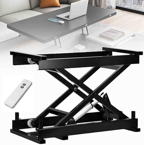 HNBYLMM Elektrischer Scherenhubtisch 110 lb Tragkraft, 100-310mm Höhenverstellbare Elektrische Hebebühne, Elektrischer Esstisch-Couchtisch-Lift mit Fernbedienung