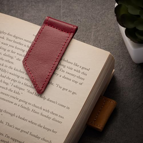 SURAZO Leder Lesezeichen Handgefertigt – Hochwertige Echtleder Buchmarkierung – Kompaktes Design, Riot – Geschenkidee für Buchliebhaber – Minimalistischer Stil für Männer und Frauen