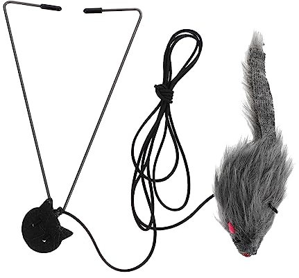 DRESSOOS Verstellbarer Katzenteaser Mit Hängendem Teaser-stab Interaktives Spielzeug Für Katzen Für Bewegung Und Stressabbau An Türen Und Käfigen Verwendbar