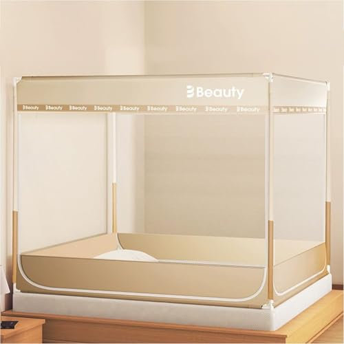 Bettzelt für Erwachsene & Kinder – Doppelbett-Zelt (180x200 cm) mit 3 Eingängen – Atmungsaktives Mückennetz & rutschfester Himmel ohne Montage – Schnelles Aufbauzelt für mehr Privatsphäre & Schutz(Bei