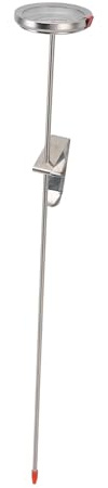 Fdit Tillagningstermometer, rostfritt stål 50 till 550 ℉ 40 cm mekanisk sondtermometer med metallklämma för oljestekning, grillad mat, kötttermometer