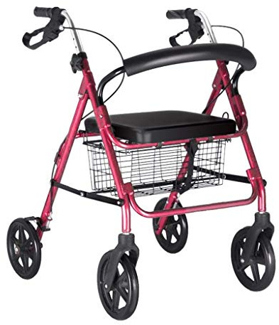 SdaryWare Gehwagen, 4-Rad-Gehwagen, Leichtgewicht, zusammenklappbar, höhenverstellbar, Gehgestell für ältere Menschen mit Sitzkorb, Gehhilfe aus Aluminium, „It's so Kind of You Th(8 inch Wheel)