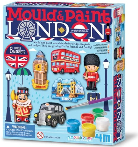 4M Mould & Paint London Landmarks Kit, Make 6 Magnets or Badges