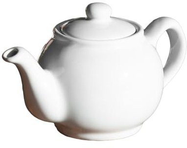 Small White Teapot 450ml 2 Cup Stoneware Tea Coffee Cafe Serving Pourer Pot