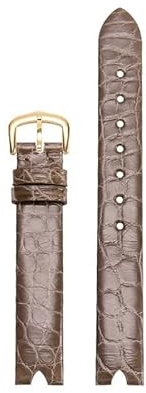hoosouk Lederarmband für OMEGA De Ville Lederarmband V-förmige Öffnung Schraubstange Damenuhr(Coffeeg)