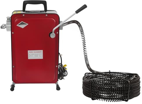 Elektrische Rohrreinigungsmaschine,240W 400rpm Für Abflussrohre 20-130mm Rohrreinigungsspirale Spirale Abfluss Rohrreinigungsgerät Mit 6 Schneidköpfen, für Abfluss in Bad oder Küche