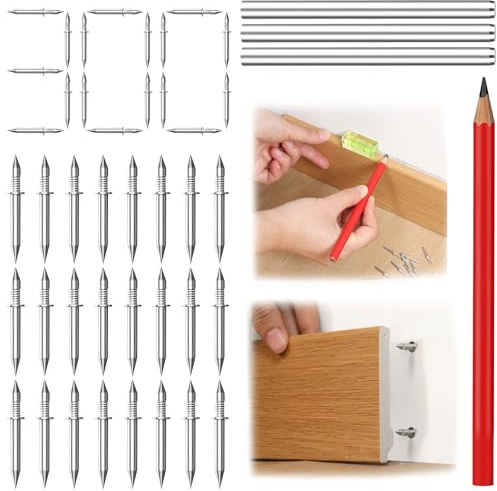 Baseboard Double - Headed Nails : For Skirting Wood Trim Drywall - Rust-Resistant - No Drill - No Marks Includes 300 PCS Seamless Installation - 1 pair of hands 2 actions done in 3 seconds.