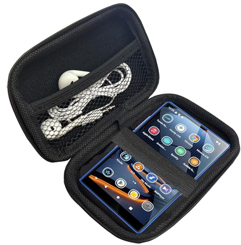 Blueshaweu MP3/MP4 Player Case Compatible with MECHEN MP3 Player 5 Inch X52 - Protective Case with Space for Earphones, USB Cable & Memory Card - Compatible with MECHEN X52 MP3 Player (Black)