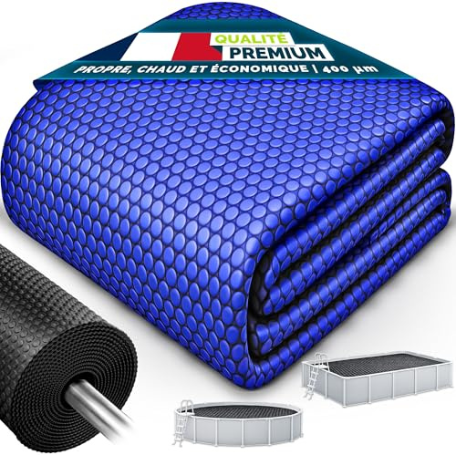 tillvex® Lona Solar para Piscina de 400 µm, Rectangular, 732 x 366 cm, lámina Solar térmica, se Puede Cortar, Cubierta Solar, Cubierta Solar para Piscina para Calentar el Agua