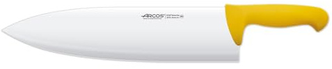 Arcos Serie 2900, Cuchillo Roma, Hoja de Acero Inoxidable Nitrum de 360 mm, Mango inyectado en Polipropileno Color Amarillo