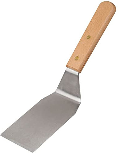 FM Professional Fackelmann 21695 Spatule à plancha, Pelle à gratins, Pelle à Steaks pour Barbecue, Acier Inoxydable, Bois, 27,5 cm